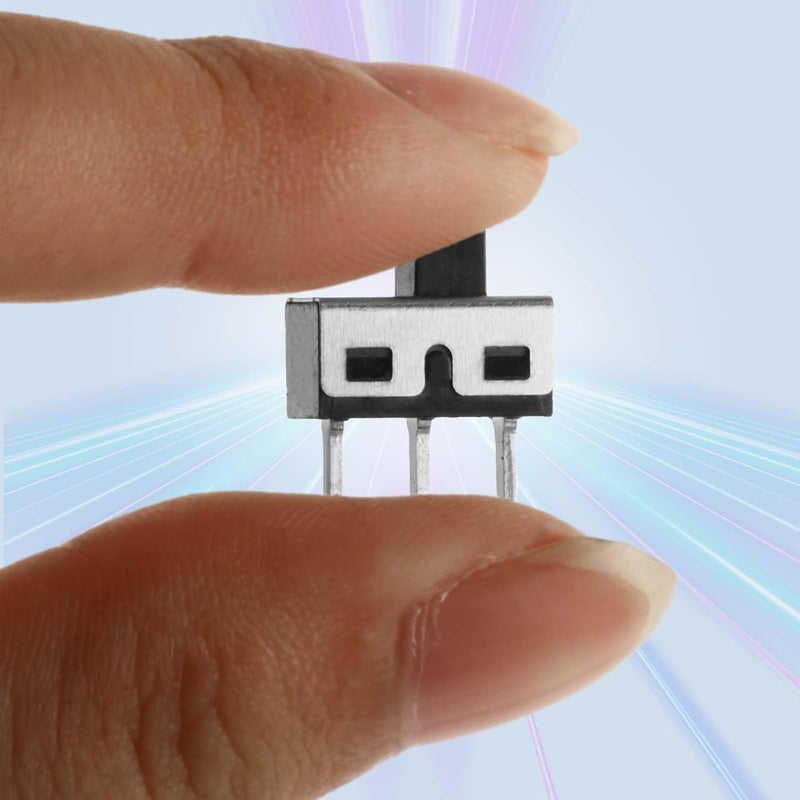 Juasky 20pcs Micro Slide Switch,High Knob Vertical Slide Switch SPDT 3 Pin 2 Position 1p2t Panel SS-12D10 - Image 5